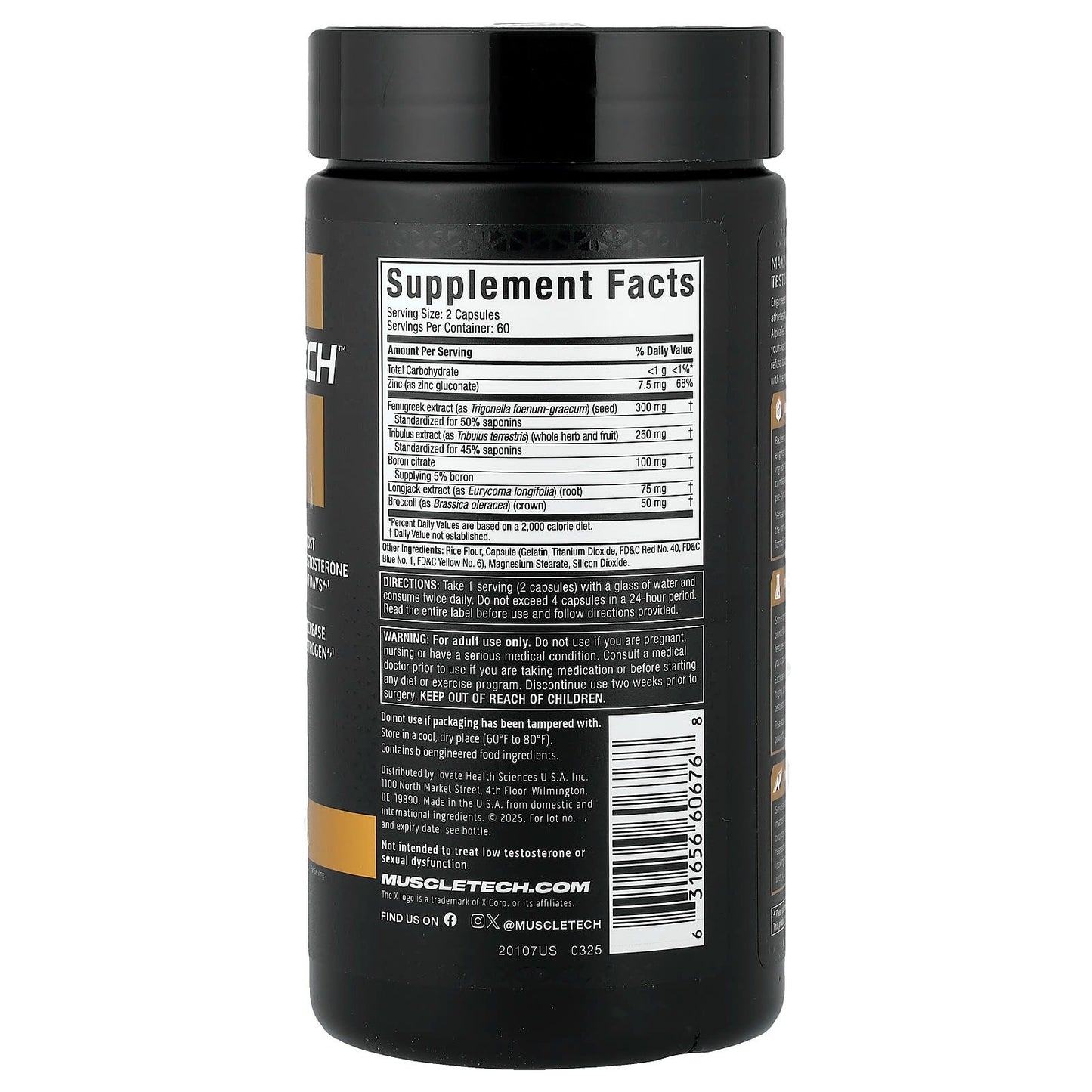 MuscleTech AlphaTest Testosterone Booster Tribulus Terrestris & Boron, 120 Count, Max-Strength ATP & Test Booster | Daily Workout Supplements for Men