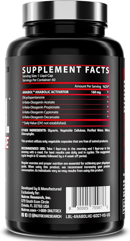 Nutrex Research Anabol Hardcore Anabolic Activator, Muscle Builder and Hardening Agent, 60 Count