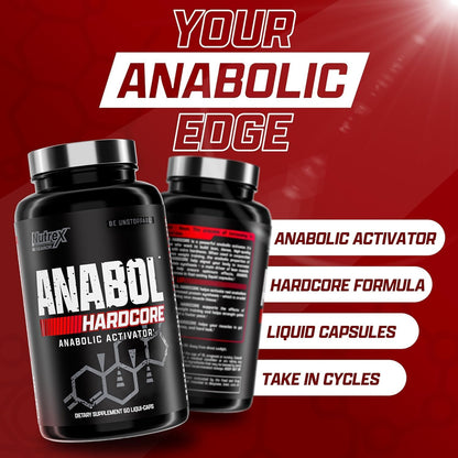 Nutrex Research Anabol Hardcore Anabolic Activator, Muscle Builder and Hardening Agent, 60 Count