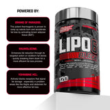 Nutrex Lipo-6 Black Max Strength Fat Burner - Fast Acting Energy, Weight Loss Diet Pills – Appetite Suppressant, Metabolism Booster - 120 Capsules
