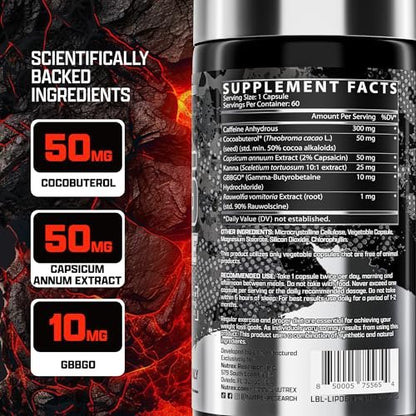 Nutrex Research Lipo-6 Hardcore Supplement, Supports Metabolism & Energy, Dietary Capsules – 60 Count