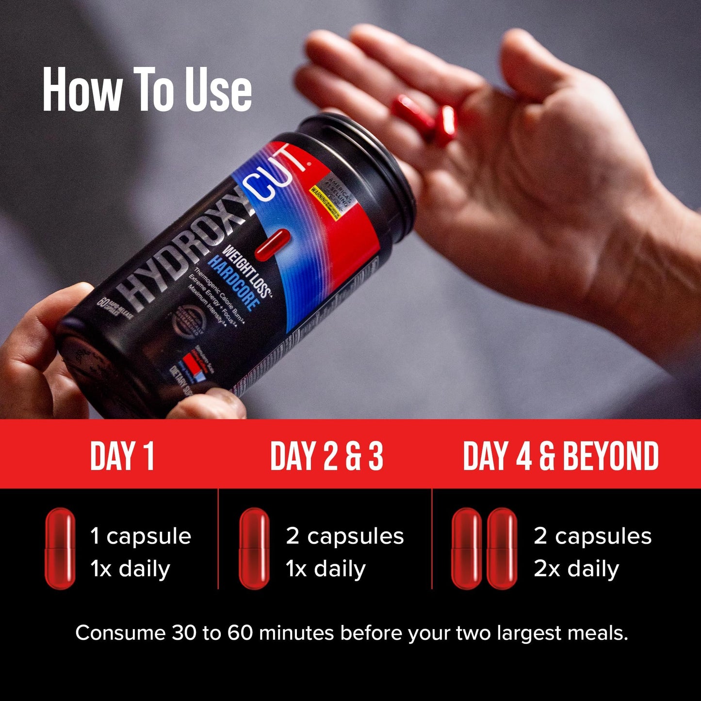 Hydroxycut Hardcore - Weight Loss Pills for Men & Women 60 capsules