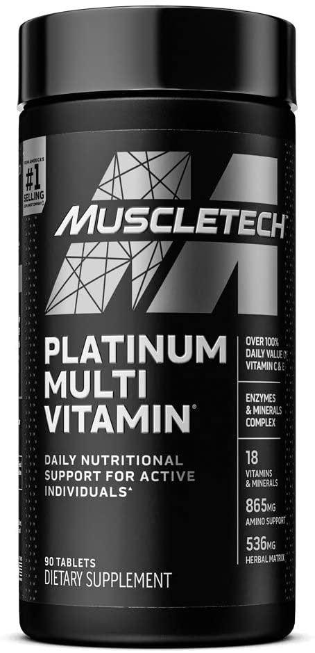 MuscleTech Platinum Multivitamin | Vitamin C for Immune Support | 18 Vitamins & Minerals | Vitamins A C D E B6 B12 | Daily Workout Supplements | Mens Multivitamins, 90 ct