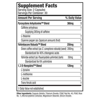 Hydroxycut Hardcore - Weight Loss Pills for Men & Women 60 capsules