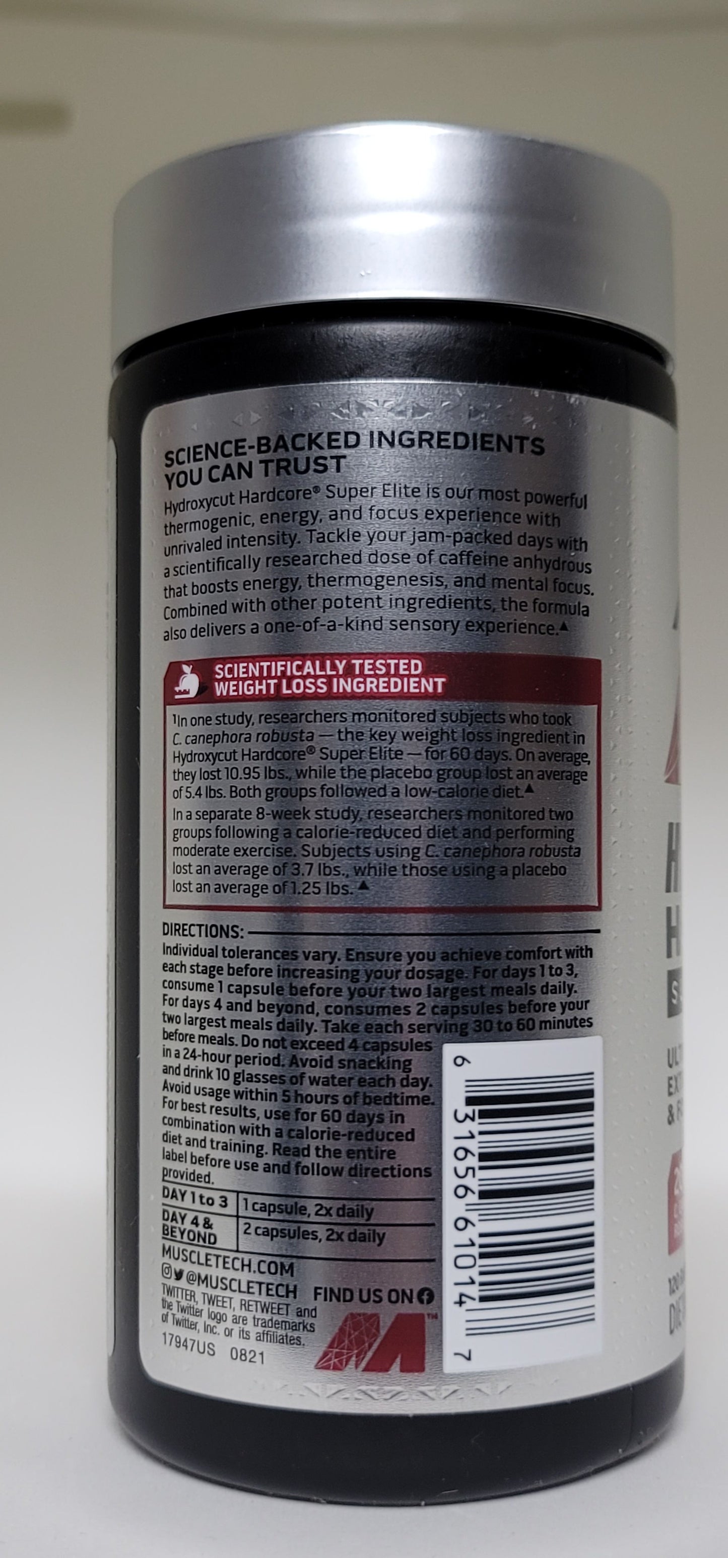 MuscleTech Hydroxycut Hardcore Super Elite | Weight Loss Pills | Intense Focus + Sensory | 120 Pills