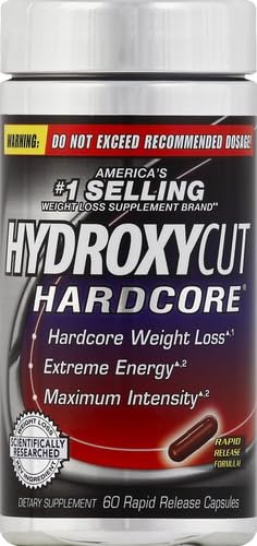 Hydroxycut Hardcore - Weight Loss Pills for Men & Women 60 capsules