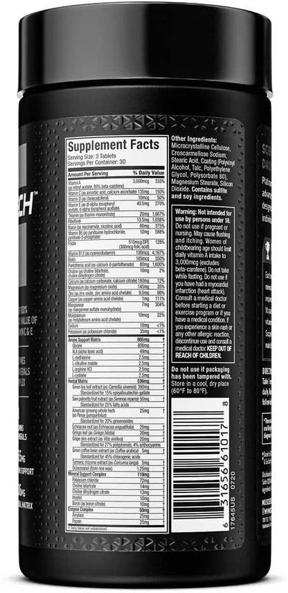 MuscleTech Platinum Multivitamin | Vitamin C for Immune Support | 18 Vitamins & Minerals | Vitamins A C D E B6 B12 | Daily Workout Supplements | Mens Multivitamins, 90 ct