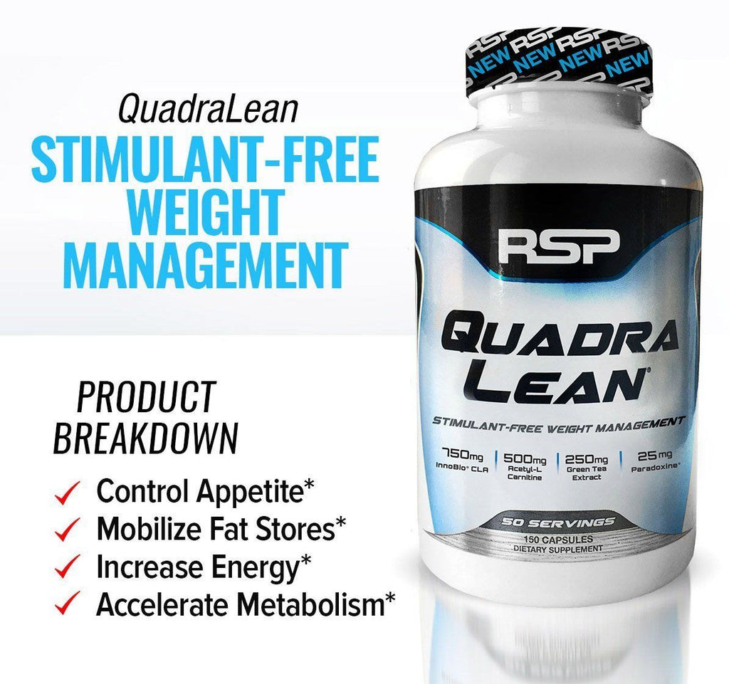 RSP Nutrition QuadraLean StimulantFree Weight Loss CLA 150 Capsules