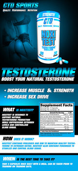 CTD Sports NOXITEST Testosterone Booster Muscle Size Strength 90 caps New