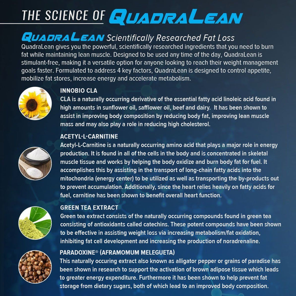 RSP Nutrition QuadraLean StimulantFree Weight Loss CLA 150 Capsules