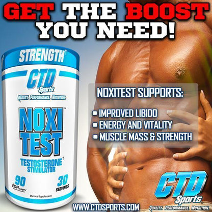 CTD Sports NOXITEST Testosterone Booster Muscle Size Strength 90 caps New