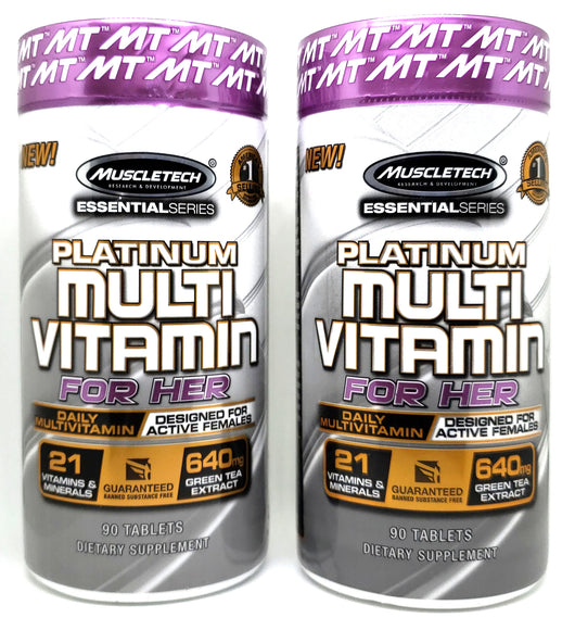Muscletech Platinum MULTIVITAMIN FOR HER 90 Tabs Essential Vitamins (2 PACK)